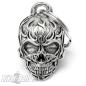 Preview: 3D skull with flames biker-bell burning skull motorcycle bell biker gift